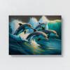 Sense Canvas Dolphin Vibrant Lively 21 Canvas Art - Home Decor Wall Art Print Poster Painting Small 16x12 / 0.75" view 4