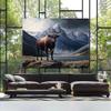 Sense Canvas Bull Realistic Detailed Mountain 14 Canvas Art - Home Decor Wall Art Print Poster Painting Small 16x12 / 0.75" view 2