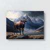 Sense Canvas Bull Realistic Detailed Mountain 14 Canvas Art - Home Decor Wall Art Print Poster Painting Small 16x12 / 0.75" view 4