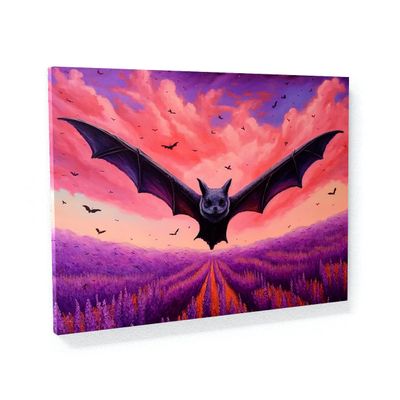 Sense Canvas Bat Vibrant Flying 5 Canvas Art - Home Decor Wall Art Print Poster Painting Large 40x30 / 1.5"