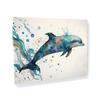Sense Canvas Dolphin Fun Cartoon 36 Canvas Art - Home Decor Wall Art Print Poster Painting Small 16x12 / 0.75" view 1