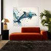 Sense Canvas Dolphin Fun Cartoon 36 Canvas Art - Home Decor Wall Art Print Poster Painting Small 16x12 / 0.75" view 2