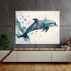 Sense Canvas Dolphin Fun Cartoon 36 Canvas Art - Home Decor Wall Art Print Poster Painting Small 16x12 / 0.75" view 3