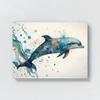 Sense Canvas Dolphin Fun Cartoon 36 Canvas Art - Home Decor Wall Art Print Poster Painting Small 16x12 / 0.75" view 4