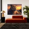 Sense Canvas Leopard Realistic Sunset 8 Canvas Art - Home Decor Wall Art Print Poster Painting Large 40x30 / 1.5" view 2