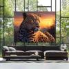 Sense Canvas Leopard Realistic Sunset 8 Canvas Art - Home Decor Wall Art Print Poster Painting Large 40x30 / 1.5" view 3