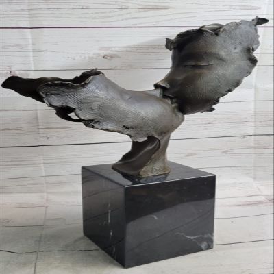 EUROPEAN BRONZE Bronze Sculpture Modern Art Abstract Male and Female Kissing by Dali Decor Decorative Gift Deal