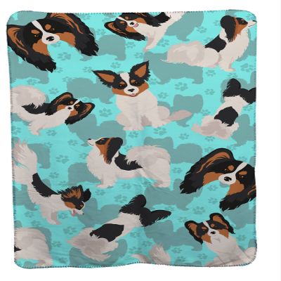 Caroline's Treasures MLM1082TBLT Tricolor Papillon Soft Travel Blanket with Bag Airplane Blanket, Indoor Outdoor Camping Blanket for Traveling, Picnics, Beach Trips, Concerts