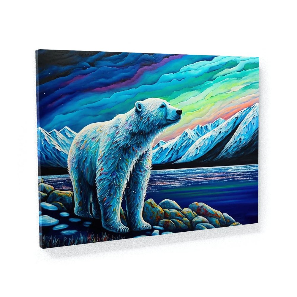 Sense Canvas Bear Polar 48 Canvas Art - Home Decor Wall Art Print Poster Painting Large 40x30 / 1.5"