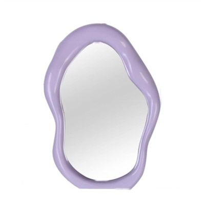 DYPASA Irregular Tabletop Mirror Dressing Table Makeup Mirror HD Mirror Home Bedroom Tabletop Decoration Mirror Solid Color Abnormity (Color : Purple)