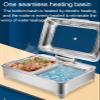 Aprilhp Chafing Dish Buffet Set, Stainless Steel 9 Litre Capacity Food Warmer Chafer Set with Visible Cover and Electric Heating Plate for Dining Room Hotel Buffet Weddings Parties(Size:2 Grid) view 3