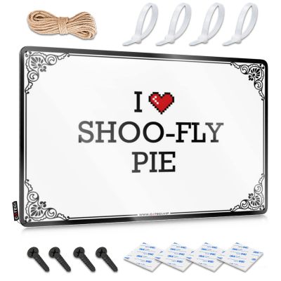 Abipuir Funny Vintage Signs I Love Shoo-Fly Pie Tin Sign Bar Signs for Man Cave Wall Signs (Color : Colour, Size : 20X30CM)