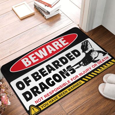 Abipuir Knock Before Entering Door Sign Beware of Bearded Dragons Rug Childrens Room Decor Front Door Inside Mat (Size : 50X80CM)