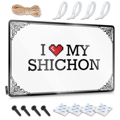 Abipuir Man Cave Sign Funny I Love My Shichon Tin Sign Bedroom Accessories Funny Kitchen Tin Signs (Color : Colour, Size : 20X30CM)