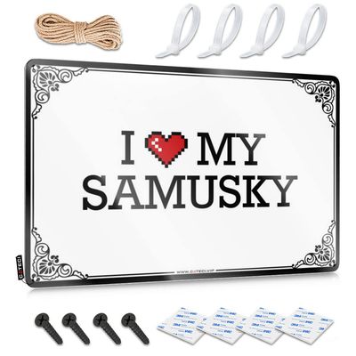 Abipuir Bar Metal Tin Sign I Love My Samusky Tin Sign Tin Signs Camping Rules Signs for Man Cave (Color : Colour, Size : 20X30CM)