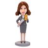 Custom Bobblehead of Office Lady with Laptop, Personalized Caricature Sculpture, Unique Desk Decor, Handmade Figurine for Coworker, Boss, Perfect Retirement, Promotion, Birthday Gift for Women view 1