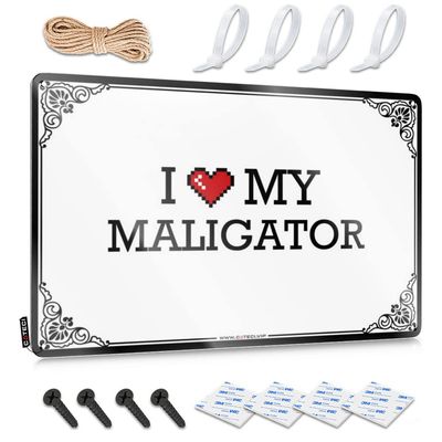 Abipuir Funny Metal Poster I Love My Maligator Tin Sign Bar Signs for Home Decor Bar Signs for Home Bar (Color : Colour, Size : 20X30CM)