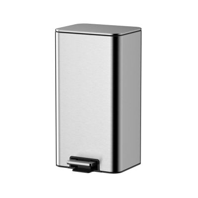 CRAGCO Kitchens Trash Can 8L/12L/15L Household Stainless Steel Trash Can Living Room Bedroom Office Waste Paper Basket with Cover Home Office - Holds Waste (Color : Silver, Size : 15l)