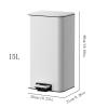 CRAGCO Kitchens Trash Can 8L/12L/15L Household Stainless Steel Trash Can Living Room Bedroom Office Waste Paper Basket with Cover Home Office - Holds Waste (Color : Silver, Size : 15l) view 2