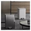 CRAGCO Kitchens Trash Can 8L/12L/15L Household Stainless Steel Trash Can Living Room Bedroom Office Waste Paper Basket with Cover Home Office - Holds Waste (Color : Silver, Size : 15l) view 3