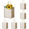TopTie 6 PCS Jute Tote Bags Burlap Bridesmaid Bags Beach Bag Reusable Grocery Bags view 1