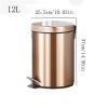 Kitchens Trash Can Large Indoor Trash Can Round Stamped Trash Can with Lid Office Bedroom Waste Paper Basket Home Office - Holds Waste (Color : Gold) view 2