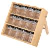CALLARON 3-Tier Drawer Spice Rack Wooden Drawer Spice Organizer with Spice Jar Support Holder Wall Mount Spices Jar Holder Canned Food Storage Holder for Kitchen, 12 Condiment Jars view 1