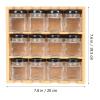 CALLARON 3-Tier Drawer Spice Rack Wooden Drawer Spice Organizer with Spice Jar Support Holder Wall Mount Spices Jar Holder Canned Food Storage Holder for Kitchen, 12 Condiment Jars view 2