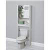 YEMELI Over The Toilet Storage Cabinet Shelf Toilet Cabinet Bathroom Organizer Shelf with 2 Glass Doors Bathroom Cabinet Organizer Shelf Space Saver with Adjustable Rack White view 2
