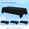 12 Pack Black Tablecloths for Rectangle Tables 60 x 102 Inch Black Polyester Tablecloth 6 Foot Rectangle Table Cloth Wrinkle Resistant Washable Fabric Table Cover for Party Wedding Banquet Events view 2