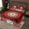 Erosebridal Tribal Pattern Quilt Queen Exotic Geometric Lattice Bedspread Boho Red Yellow Square Grid Coverlet Retro Bohemian Room Decor National Abstract Quilted view 1