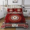 Erosebridal Tribal Pattern Quilt Queen Exotic Geometric Lattice Bedspread Boho Red Yellow Square Grid Coverlet Retro Bohemian Room Decor National Abstract Quilted view 2