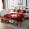 Erosebridal Tribal Pattern Quilt Queen Exotic Geometric Lattice Bedspread Boho Red Yellow Square Grid Coverlet Retro Bohemian Room Decor National Abstract Quilted view 3