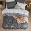 Bedsure Duvet Cover Twin Size - Reversible Plaid Duvet Cover Set with Zipper Closure, 2 Pieces Dark Grey Bedding Set with 8 Corner Ties and 1 Pillow Sham 20"x26" view 3