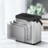 CANMNT Trash Can 3L Kitchen Trash Can Wall Mounted Stainless Steel Desktop Cabinet Door Trash Storage Bucket Small with Cover Trash Can Wastebasket view 3