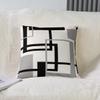 Modern Geometric Pillow Cover for Home Bed Set of 2 Black White Geometric Stripes Decor Cushion Cover Abstract Simple Style Cushion Case for Party Housewarming Office RV,18"X18" view 2