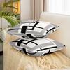 Modern Geometric Pillow Cover for Home Bed Set of 2 Black White Geometric Stripes Decor Cushion Cover Abstract Simple Style Cushion Case for Party Housewarming Office RV,18"X18" view 3