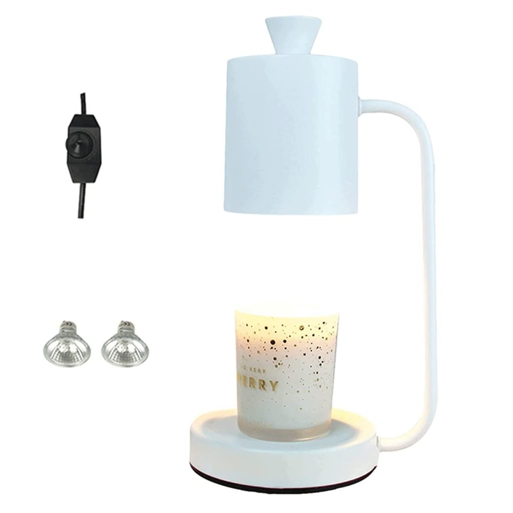 Candle Light Cup Shape with 2 Bulbs 35w Melting Wax Lamp Eye Protection Dimmable Candle Warmer Romantic Aromatherapy Lamp