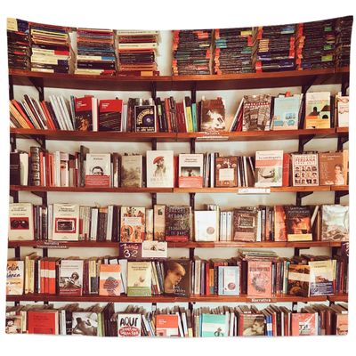 BELECO Vintage Bookshelf Tapestry 92x70 Inch Library Books Art Wall Decor Bookcase Tapestry Wall Hanging Study Room Books Tapestry for Bedroom Living Room College Dorm Decor
