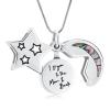 BAOWIQI Star/Moon Cremation Jewelry For Ashes Cremation Urn Pendant Ashes Memorial Necklace for Man/Women (Steel) view 1