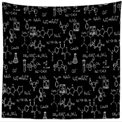 BELECO Large Science Tapestry Chemistry Classroom Blackboard Educational Tapestry Chemical Formula Science Art Wall Tapestry Science Lab Mad Science Decor Classroom Bedroom Living Room Dorm Decor