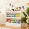 Costzon Wall-Mounted Kids Bookshelf, 3-Tier Wooden Book Shelf Organizer for Books and Toys, Toddler Space-Saving Bookcase Toy Rack for Bedroom, Living Room, Nursery, Playroom (White) view 1