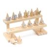 EKAYG Six Solid Wood Cone Ring Display Stand Home Accessories Shelf Pendulum Ring Display Jewelry Rack Ring Holder (A 21.5 x 9 x 12cm) view 4
