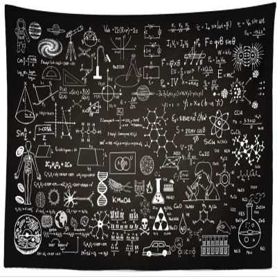 BELECO Science Tapestry Classroom Blackboard Educational Tapestry 60x40 Inch Biology Math Physics Science Formulas Tapestry Science Lab Mad Science Decor Classroom Bedroom Living Room Dorm Decor