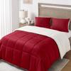 Basic Beyond Twin Comforter Set - Micromink Fleece Sherpa Comforter for Twin Bed, Soft and Warm Twin Bedding Comforter Set for Girls and Boys in Winter, Red, 64"x88" view 1