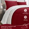 Basic Beyond Twin Comforter Set - Micromink Fleece Sherpa Comforter for Twin Bed, Soft and Warm Twin Bedding Comforter Set for Girls and Boys in Winter, Red, 64"x88" view 4