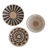Boho Wall Basket Decor Set of 3, Handmade Woven Rattan Wall Plates,Round Flat Wicker Baskets for Living Room Bedroom view 1