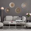 Boho Wall Basket Decor Set of 3, Handmade Woven Rattan Wall Plates,Round Flat Wicker Baskets for Living Room Bedroom view 2