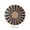 Boho Wall Basket Decor Set of 3, Handmade Woven Rattan Wall Plates,Round Flat Wicker Baskets for Living Room Bedroom view 4