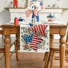 Artoid Mode American Flag Stars Eucalyptus Veterans Day Table Runner, Memorial Day Kitchen Dining Table Decoration for Home Party Decor 13x108 Inch view 2